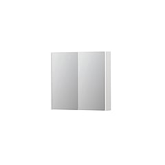 INK® SPK2 spiegelkast met 2 dubbelzijdige spiegeldeuren, 2 verstelbare glazen planchetten, stopcontact en schakelaar 80 x 14 x 73 cm, hoogglans wit