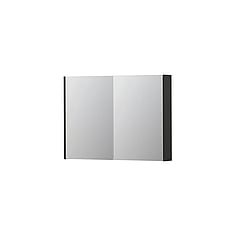 INK SPK2 spiegelkast met 2 dubbelzijdige spiegeldeuren, 4 verstelbare glazen planchetten, stopcontact en schakelaar 100 x 14 x 73 cm, mat antraciet