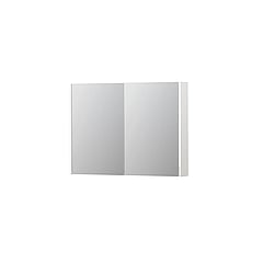 INK SPK2 spiegelkast met 2 dubbelzijdige spiegeldeuren, 4 verstelbare glazen planchetten, stopcontact en schakelaar 100 x 14 x 73 cm, hoogglans wit