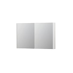 INK SPK2 spiegelkast met 2 dubbelzijdige spiegeldeuren, 4 verstelbare glazen planchetten, stopcontact en schakelaar 120 x 14 x 73 cm, hoogglans wit