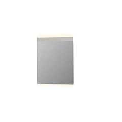 INK SP11 spiegel van rookglas op aluminium frame met indirecte boven- en onder LED-verlichting en sensorschakelaar 80 x 70 x 4 cm