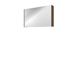 Proline Comfort spiegelkast met spiegels aan binnen- en buitenzijde en 2 deuren 100 x 60 x 14 cm, cabana oak