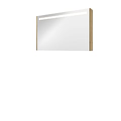 Proline Premium spiegelkast met spiegels aan binnen- en buitenzijde, geïntegreerde LED-verlichting en 2 deuren 120 x 60 x 14 cm, ideal oak