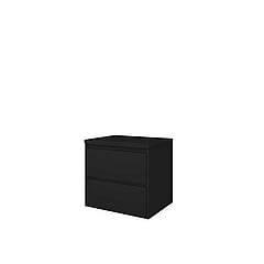 Proline Top wastafelonderkast met 2 laden symmetrisch en afdekplaat 60 x 46 x 52 cm, mat zwart