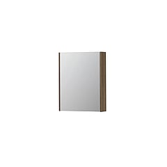 INK SPK2 spiegelkast met 1 dubbelzijdige spiegeldeur, 2 verstelbare glazen planchetten, stopcontact en schakelaar 60 x 14 x 73 cm, zuiver eiken