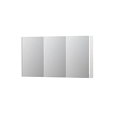 INK SPK2 spiegelkast met 3 dubbelzijdige spiegeldeuren, 6 verstelbare glazen planchetten, stopcontact en schakelaar 140 x 14 x 73 cm, hoogglans wit