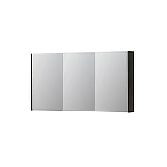 INK SPK2 spiegelkast met 3 dubbelzijdige spiegeldeuren, 6 verstelbare glazen planchetten, stopcontact en schakelaar 140 x 14 x 73 cm, intens eiken