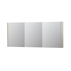 INK SPK2 spiegelkast met 3 dubbelzijdige spiegeldeuren, 6 verstelbare glazen planchetten, stopcontact en schakelaar 180 x 14 x 73 cm, krijt wit