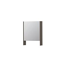INK SPK3 spiegelkast met 1 dubbel gespiegelde deur, open planchet, stopcontact en schakelaar 60 x 14 x 74 cm, mat taupe