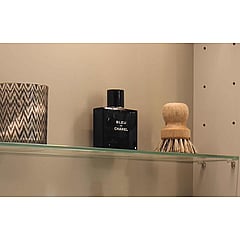 INK® SPK3 spiegelkast met 1 dubbel gespiegelde deur, open planchet, stopcontact en schakelaar 60 x 14 x 74 cm, mat zwart