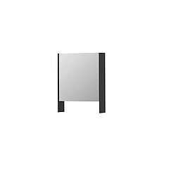 INK SPK3 spiegelkast met 1 dubbel gespiegelde deur, open planchet, stopcontact en schakelaar 60 x 14 x 74 cm, hoogglans antraciet