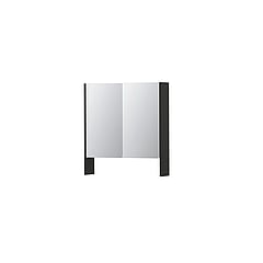 INK® SPK3 spiegelkast met 2 dubbel gespiegelde deuren, open planchet, stopcontact en schakelaar 70 x 14 x 74 cm, mat antraciet