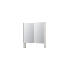 INK SPK3 spiegelkast met 2 dubbel gespiegelde deuren, open planchet, stopcontact en schakelaar 70 x 14 x 74 cm, hoogglans wit