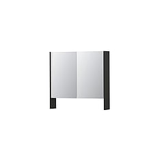 INK® SPK3 spiegelkast met 2 dubbel gespiegelde deuren, open planchet, stopcontact en schakelaar 80 x 14 x 74 cm, mat antraciet