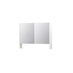 INK SPK3 spiegelkast met 2 dubbel gespiegelde deuren, open planchet, stopcontact en schakelaar 100 x 14 x 74 cm, mat wit