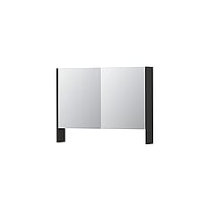 INK SPK3 spiegelkast met 2 dubbel gespiegelde deuren, open planchet, stopcontact en schakelaar 100 x 14 x 74 cm, mat antraciet