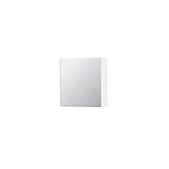 INK SPK1 spiegelkast met 1 dubbel gespiegelde deur, 1 verstelbaar glazen planchet, stopcontact en schakelaar 60 x 14 x 60 cm, mat wit