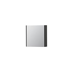 INK SPK1 spiegelkast met 1 dubbel gespiegelde deur, 1 verstelbaar glazen planchet, stopcontact en schakelaar 60 x 14 x 60 cm, mat antraciet