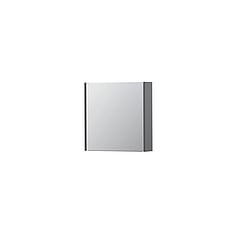 INK SPK1 spiegelkast met 1 dubbel gespiegelde deur, 1 verstelbaar glazen planchet, stopcontact en schakelaar 60 x 14 x 60 cm, mat grijs