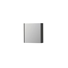 INK SPK1 spiegelkast met 1 dubbel gespiegelde deur, 1 verstelbaar glazen planchet, stopcontact en schakelaar 60 x 14 x 60 cm, hoogglans antraciet