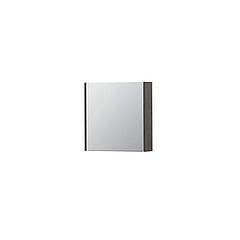 INK SPK1 spiegelkast met 1 dubbel gespiegelde deur, 1 verstelbaar glazen planchet, stopcontact en schakelaar 60 x 14 x 60 cm, oer grijs