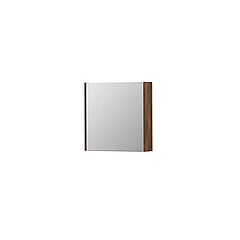 INK SPK1 spiegelkast met 1 dubbel gespiegelde deur, 1 verstelbaar glazen planchet, stopcontact en schakelaar 60 x 14 x 60 cm, noten