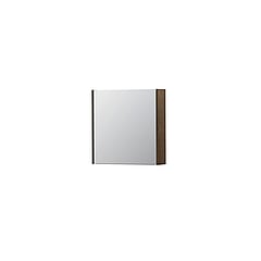INK SPK1 spiegelkast met 1 dubbel gespiegelde deur, 1 verstelbaar glazen planchet, stopcontact en schakelaar 60 x 14 x 60 cm, fineer chocolate