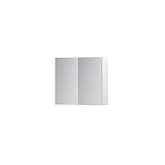 INK SPK1 spiegelkast met 2 dubbel gespiegelde deuren, 1 verstelbaar glazen planchet, stopcontact en schakelaar 70 x 14 x 60 cm, mat wit