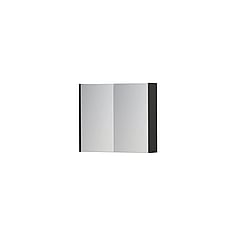 INK® SPK1 spiegelkast met 2 dubbel gespiegelde deuren, 1 verstelbaar glazen planchet, stopcontact en schakelaar 70 x 14 x 60 cm, mat antraciet