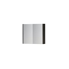 INK SPK1 spiegelkast met 2 dubbel gespiegelde deuren, 1 verstelbaar glazen planchet, stopcontact en schakelaar 70 x 14 x 60 cm, intens eiken