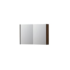 INK SPK1 spiegelkast met 2 dubbel gespiegelde deuren, stopcontact en schakelaar 90 x 14 x 60 cm, koper eiken