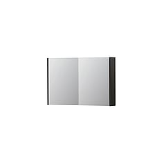 INK SPK1 spiegelkast met 2 dubbel gespiegelde deuren, stopcontact en schakelaar 90 x 14 x 60 cm, intens eiken