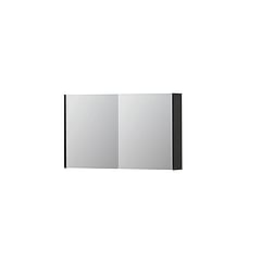 INK SPK1 spiegelkast met 2 dubbel gespiegelde deuren, stopcontact en schakelaar 100 x 14 x 60 cm, mat antraciet