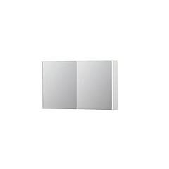 Ink Spk1 spiegelkast met 2 dubbelzijdige spiegeldeuren en stopcontact/schakelaar 100x60x14cm, hoogglans wit