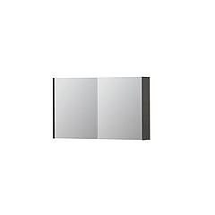 INK SPK1 spiegelkast met 2 dubbel gespiegelde deuren, stopcontact en schakelaar 100 x 14 x 60 cm, oer grijs
