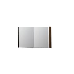 INK SPK1 spiegelkast met 2 dubbel gespiegelde deuren, stopcontact en schakelaar 100 x 14 x 60 cm, koper eiken