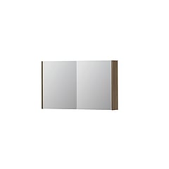 INK SPK1 spiegelkast met 2 dubbel gespiegelde deuren, stopcontact en schakelaar 100 x 14 x 60 cm, zuiver eiken