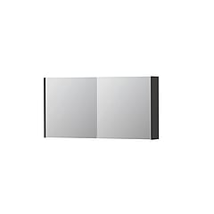 INK SPK1 spiegelkast met 2 dubbel gespiegelde deuren, stopcontact en schakelaar 120 x 14 x 60 cm, hoogglans antraciet