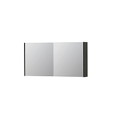 INK® SPK1 spiegelkast met 2 dubbel gespiegelde deuren, stopcontact en schakelaar 120 x 14 x 60 cm, gerookt eiken