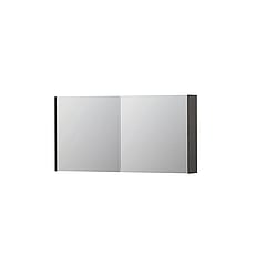 INK SPK1 spiegelkast met 2 dubbel gespiegelde deuren, stopcontact en schakelaar 120 x 14 x 60 cm, oer grijs