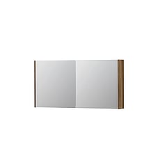 INK SPK1 spiegelkast met 2 dubbel gespiegelde deuren, stopcontact en schakelaar 120 x 14 x 60 cm, massief eiken aqua