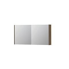 INK SPK1 spiegelkast met 2 dubbel gespiegelde deuren, stopcontact en schakelaar 120 x 14 x 60 cm, zuiver eiken