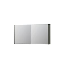 INK® SPK1 spiegelkast met 2 dubbel gespiegelde deuren, stopcontact en schakelaar 120 x 14 x 60 cm, mat beton groen