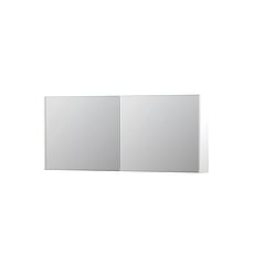 INK SPK1 spiegelkast met 2 dubbel gespiegelde deuren, stopcontact en schakelaar 140 x 14 x 60 cm, mat wit