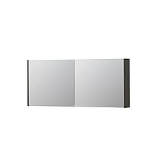 INK SPK1 spiegelkast met 2 dubbel gespiegelde deuren, stopcontact en schakelaar 140 x 14 x 60 cm, gerookt eiken