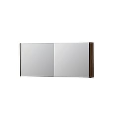 INK SPK1 spiegelkast met 2 dubbel gespiegelde deuren, stopcontact en schakelaar 140 x 14 x 60 cm, koper eiken