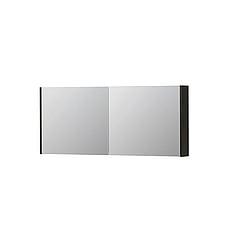 INK SPK1 spiegelkast met 2 dubbel gespiegelde deuren, stopcontact en schakelaar 140 x 14 x 60 cm, intens eiken