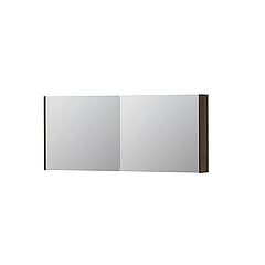 INK SPK1 spiegelkast met 2 dubbel gespiegelde deuren, stopcontact en schakelaar 140 x 14 x 60 cm, charcoal fineer