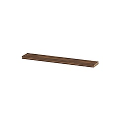 INK wandplank in houtdecor 3,5cm dik voorzijde afgekant voor ophanging in nis 120x20x3,5cm, noten