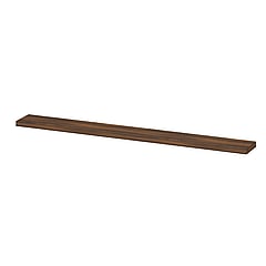 INK wandplank in houtdecor 3,5cm dik vaste maat voor vrije ophanging inclusief blinde bevestiging 120x20x3,5cm, noten